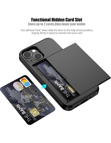 Funda Slim Nvollnoe para iPhone 13 Mini con Soporte para Tarjetas