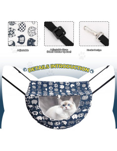 Hamaca Colgante para Gato Admaison Azul Doble Capa 50x35cm 2