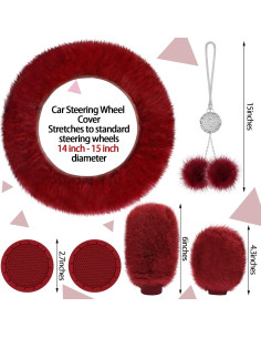 Juego Completo de Fundas de Asiento de Coche Fulmoon 17 Pcs Granate 2