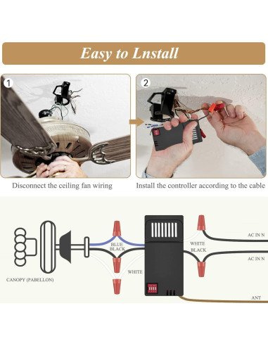 Control Remoto Universal para Ventilador de Techo FEKOTS HD3