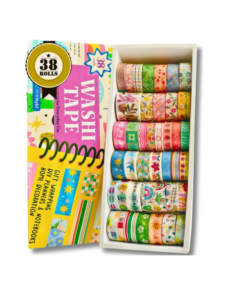 Juego de Washi Tape JUNKJWBZ - 38 Rollos Vintage Floral Juego de Washi Tape JUNKJWBZ - 38 Rollos Vintage Floral