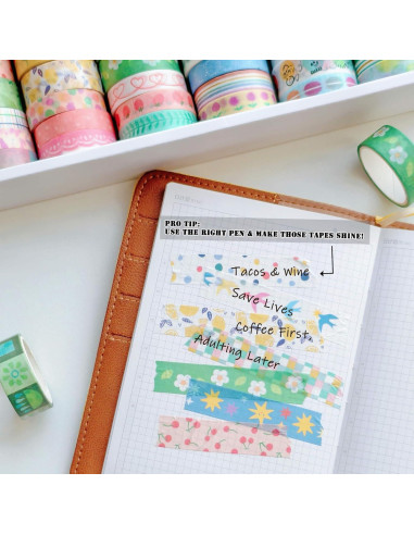 Juego de Washi Tape JUNKJWBZ - 38 Rollos Vintage Floral