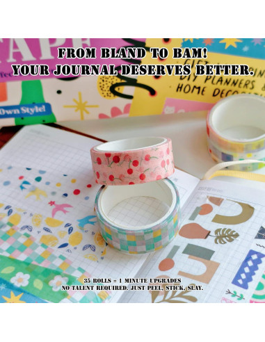 Juego de Washi Tape JUNKJWBZ - 38 Rollos Vintage Floral