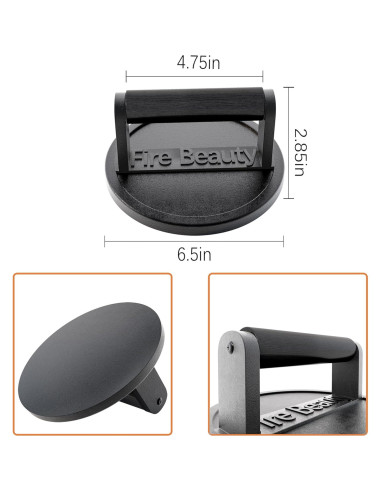 Prensa de Hamburguesa Fire Beauty 16.5 cm Hierro Fundido