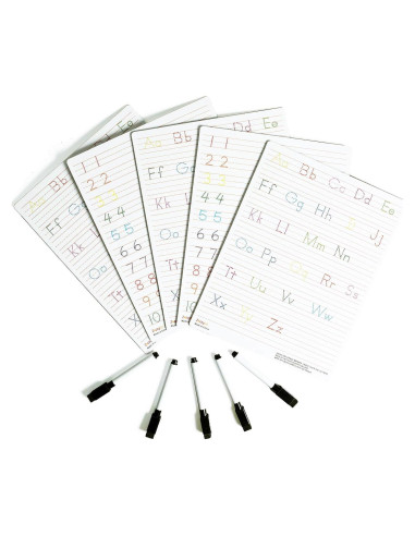 5 Tableros de Trazado de Letras y Números ZazzyKid 21x28cm