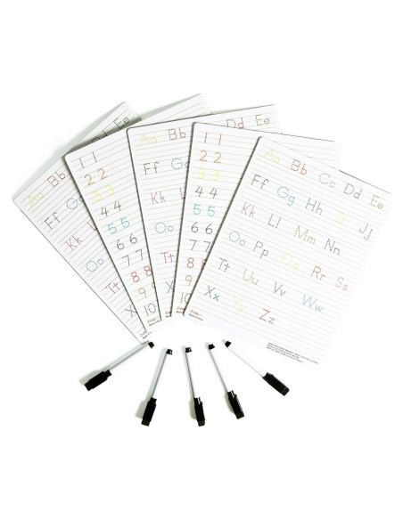 5 Tableros de Trazado de Letras y Números ZazzyKid 21x28cm