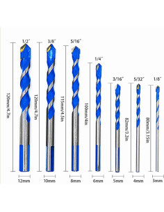 Juego de Brocas Triangulares YSF 7 Piezas para Concreto y Cerámica 2