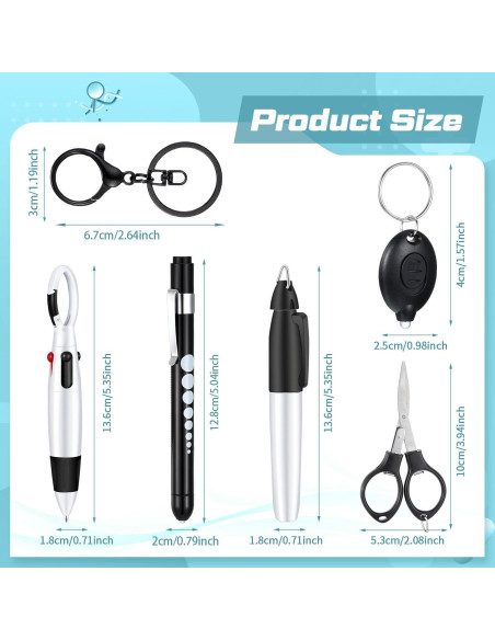 Juego de 6 bolígrafos para enfermeras MotiMind negro