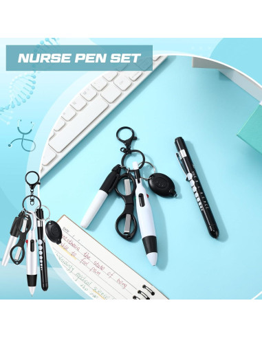 Juego de 6 bolígrafos para enfermeras MotiMind negro