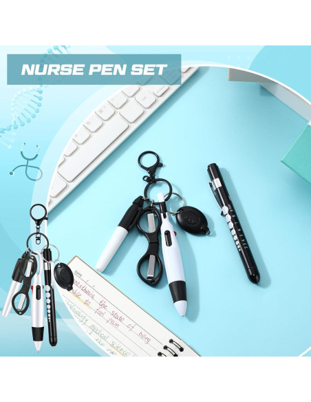 Juego de 6 bolígrafos para enfermeras MotiMind negro