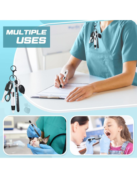 Juego de 6 bolígrafos para enfermeras MotiMind negro