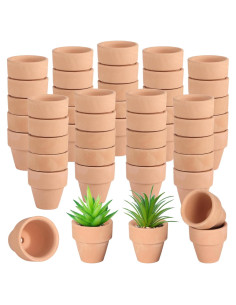 50 Mini Macetas de Terracota Tideme 3.05 cm con Drenaje