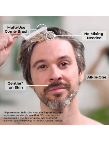 Tinte para Cabello y Barba SIMPLER Negro Marrón 340g - Cobertura 100% Canas