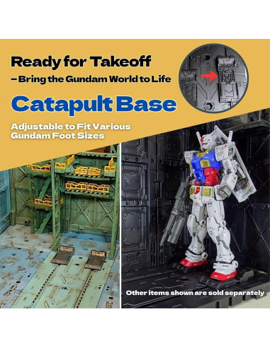 Juego de Exhibición de Modelos de Plástico Someie - Base Catapulta y Soporte