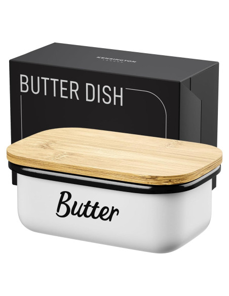 Plato de Mantequilla Blanco Kensington London con Tapa 11.5x8x16.5cm