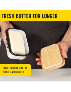 Plato de Mantequilla Blanco Kensington London con Tapa 11.5x8x16.5cm 2