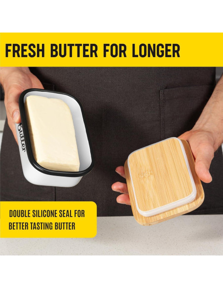 Plato de Mantequilla Blanco Kensington London con Tapa 11.5x8x16.5cm