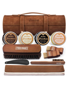 Kit de Cuidado de Zapatos de Cuero 13 Piezas Marrón