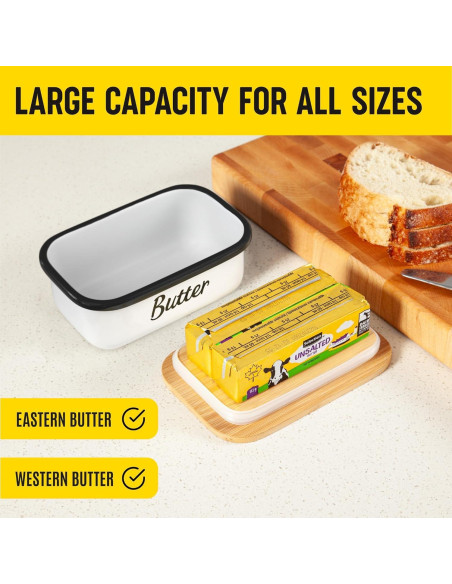 Plato de Mantequilla Blanco Kensington London con Tapa 11.5x8x16.5cm