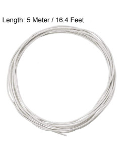 Manga de Aislamiento Trenzada uxcell 5m 1mm Fibra de Vidrio Beige 2