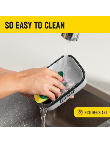 Plato de Mantequilla Blanco Kensington London con Tapa 11.5x8x16.5cm