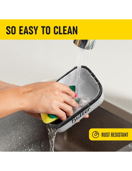 Plato de Mantequilla Blanco Kensington London con Tapa 11.5x8x16.5cm