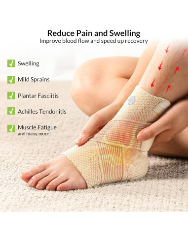 Soporte de Compresión para Tobillo ZOELION Beige Pequeño