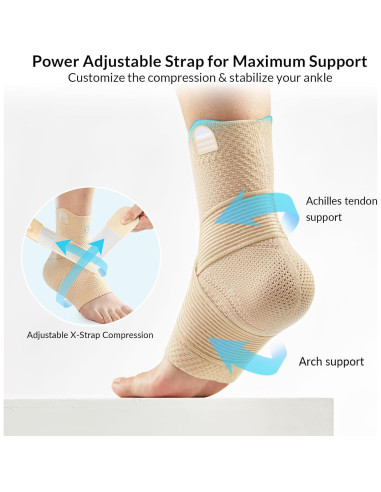 Soporte de Compresión para Tobillo ZOELION Beige Pequeño