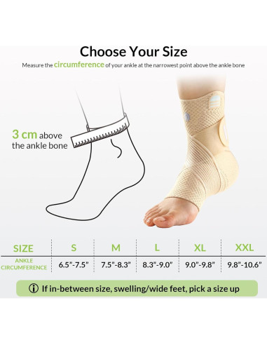 Soporte de Compresión para Tobillo ZOELION Beige Pequeño