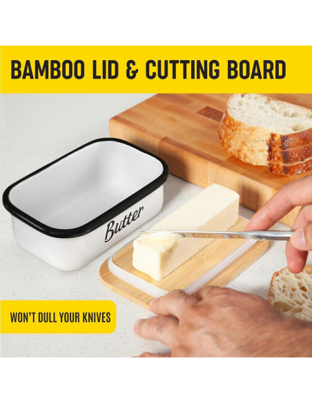 Plato de Mantequilla Blanco Kensington London con Tapa 11.5x8x16.5cm