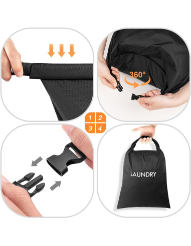 Paquete de 2 Bolsas de Lavandería CANBOX Nylon Impermeable