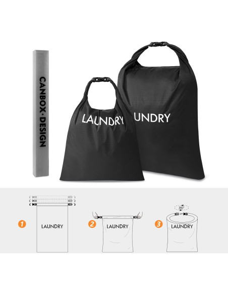 Paquete de 2 Bolsas de Lavandería CANBOX Nylon Impermeable