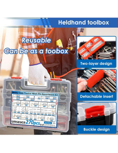 Kit de 270 Pasadores de Enganche smseace para Remolques y Jardín 2