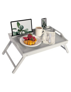 Bandeja de Cama Extra Grande Rossie Home Madera Gris 55.12x35.31 cm