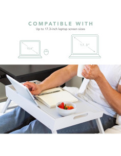 Bandeja de Cama Extra Grande Rossie Home Madera Gris 55.12x35.31 cm 2