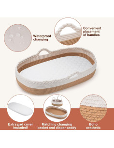 Cesta de Cambio para Bebés The Baby Wey con Almohadilla y Fundas 2
