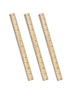 Paquete de 3 Reglas de Madera ZZTX 30 cm Doble Cara