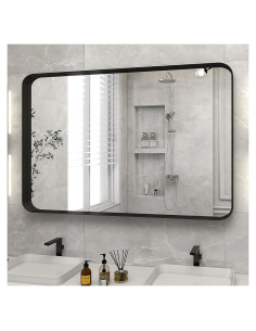 Espejo de Baño VooBang 61x91 cm con Marco Negro Moderno