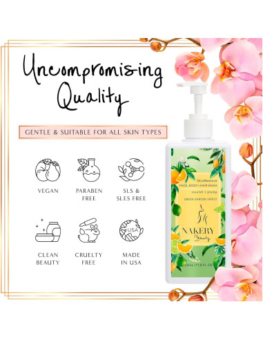 Gel de Ducha Hidratante Nakery Beauty 350ml - Piel Sensible
