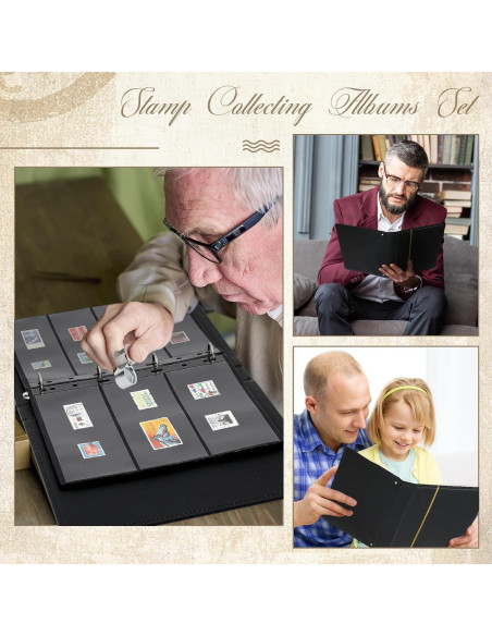 Conjunto de Álbumes de Sellos Lewtemi - 20 Páginas, Negro