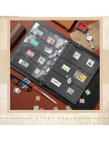 Conjunto de Álbumes de Sellos Lewtemi - 20 Páginas, Negro