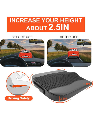 Cojín de Asiento de Coche Lofty Aim - Espuma de Memoria 45x43cm