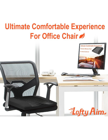 Cojín de Asiento de Coche Lofty Aim - Espuma de Memoria 45x43cm