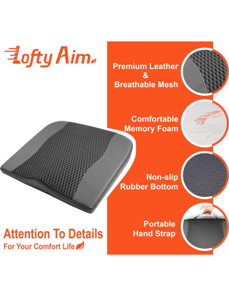 Cojín de Asiento de Coche Lofty Aim - Espuma de Memoria 45x43cm