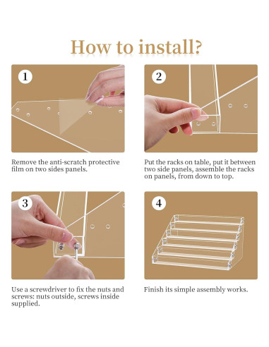 Organizador de Esmaltes de Uñas Benbilry Acrílico 6 Niveles 72 Botellas