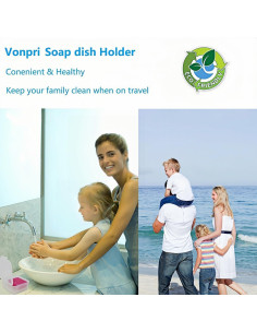 Estuche de Jabón de Viaje Vonpri Cuadrado Transparente 10.9cm 2