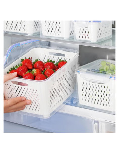 Contenedores de Almacenamiento para Frutas y Verduras DharBnt - 3 Piezas 850ml a 1750ml