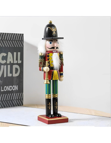 Adorno Cascanueces de Madera Trompetista 30 cm - Navidad