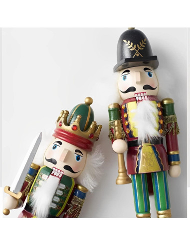 Adorno Cascanueces de Madera Trompetista 30 cm - Navidad