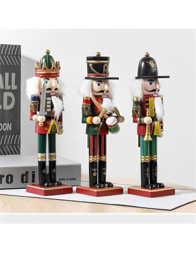 Adorno Cascanueces de Madera Trompetista 30 cm - Navidad